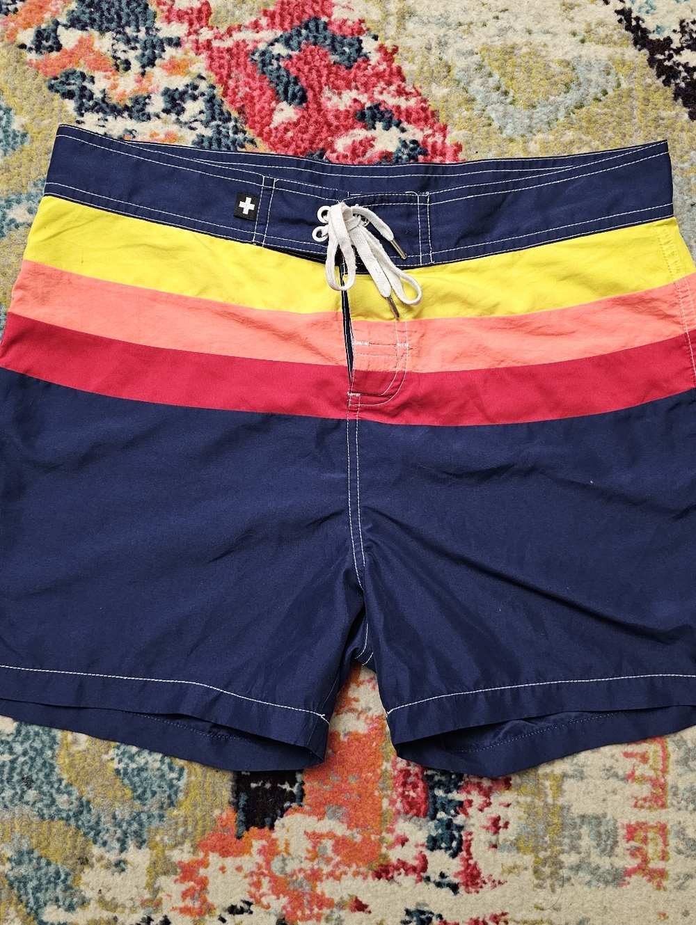 Andrew Christian Mens Medium Swimwear Board Shorts Trunks Made In USA Colorblock